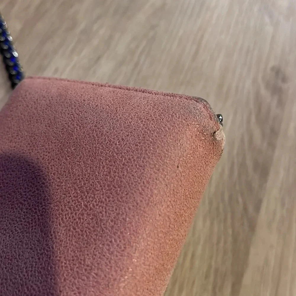 Stella McCartney Mini Falabella Metallic Wallet in Pink Suede - Picture 11 of 15